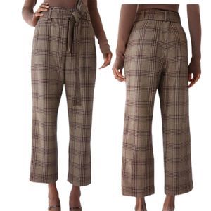 Wilfred Iconic Tie front check pants Trouser size 6 Gray/Black NWOT